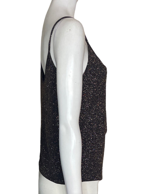 Blusa Mng Tiras Brillo Suelto Negro - Talla S