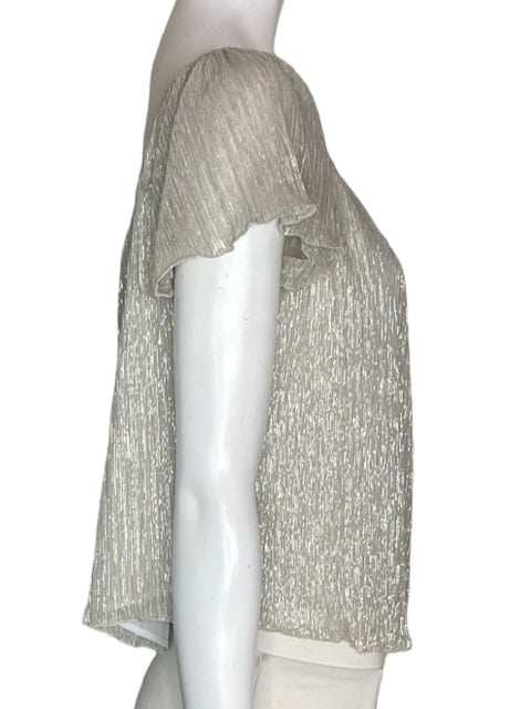 Blusa Zara Brillo Suelto Cuello redondo Gris - Talla S