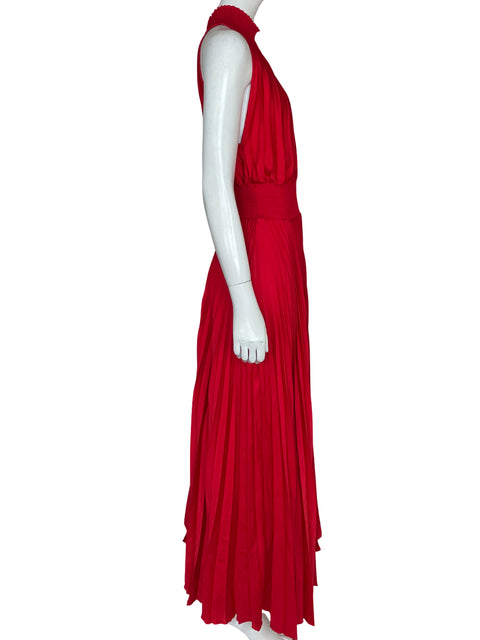Vestido Mango Plisado Maxi Rojo - Talla XS
