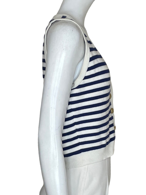 Chaleco J.crew de Algodón Rayas Azul - Talla S