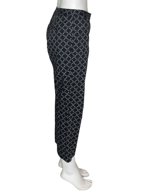Pantalón Amanda+chelsea Estampado Recto Bolsillos Negro - Talla 6