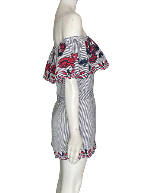 Romper Sugar+lips Rayas Tejido Outshoulder Azul - Talla M