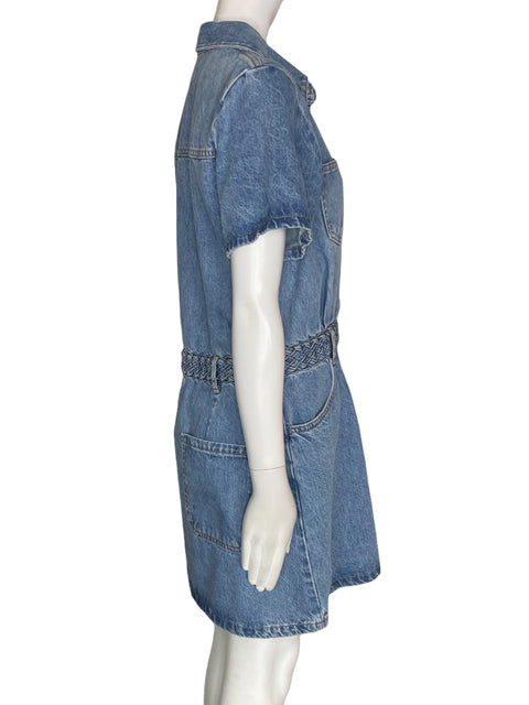 Vestido Zara Mini Manga corta Jeans Azul - Talla L