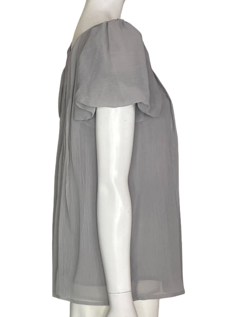 Blusa Antilia Femme Plisado Manga corta Gris - Talla M