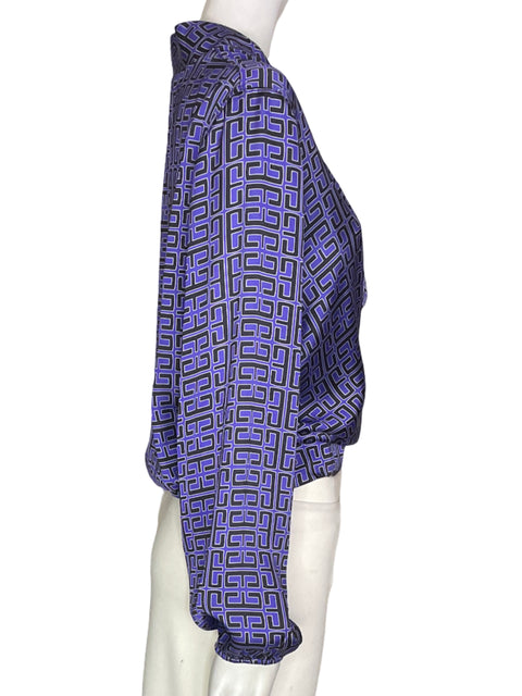 Blusa Explosion Cruzado Estampado Manga larga Morado - Talla S