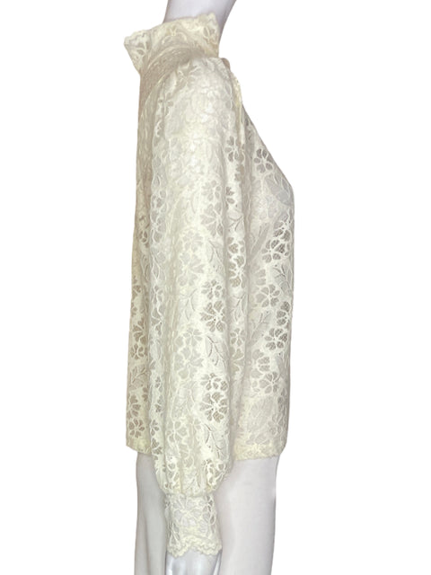 Blusa Tesoro Tps de Algodón Liso Tejido Transparente Blanco - Talla S