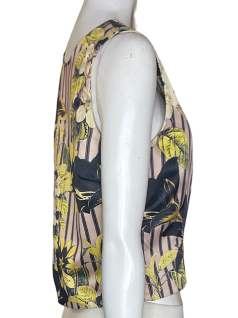 Blusa Tesoro Tps Estampado Floral Zipper Verde - Talla S