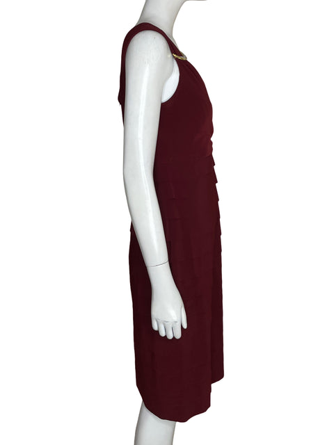 Vestido Alex Evenings Cuello v Capas Rojo - Talla 8