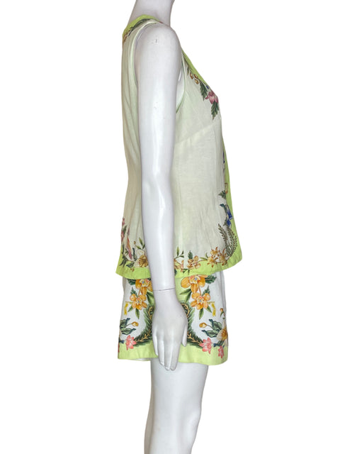 Conjunto Farm Tiras Blusa/short Estampado Verde - Talla M