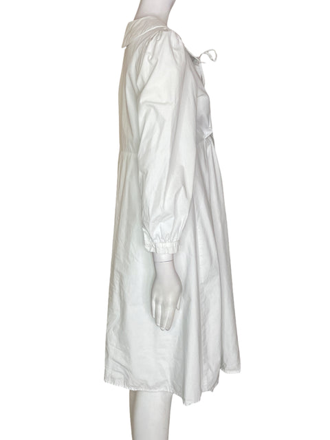 Vestido Moodever Fajon Suelto Abullonado Blanco - Talla M