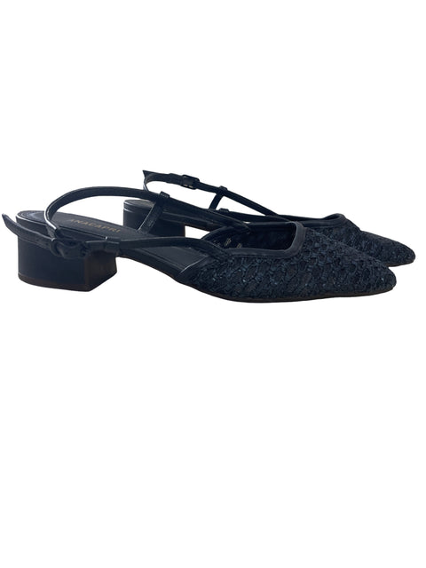 Sandalia Anacapri Tacón medio Tejido Punta cerrada Azul - Talla 36