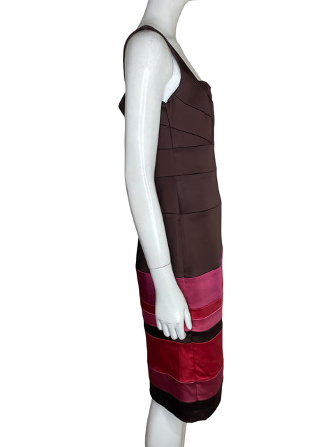 Vestido Jax de Satinado Midi Marrón - Talla 8