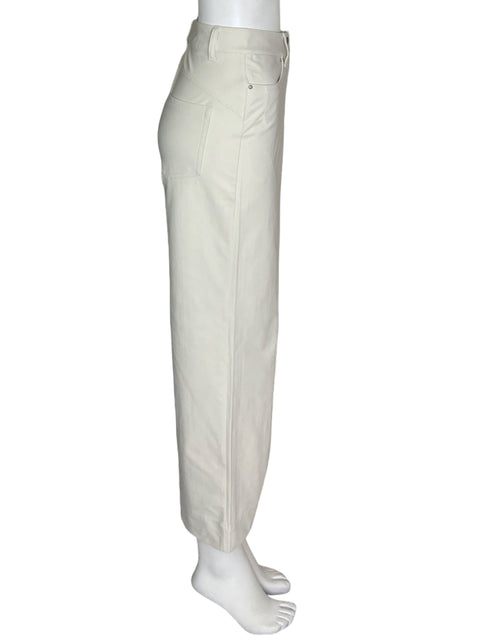 Pantalón Lululemon Recto Wide-leg Boton Blanco - Talla M