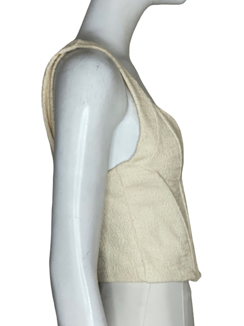 Top Zara de Algodón Corset Cuello v Beige - Talla M