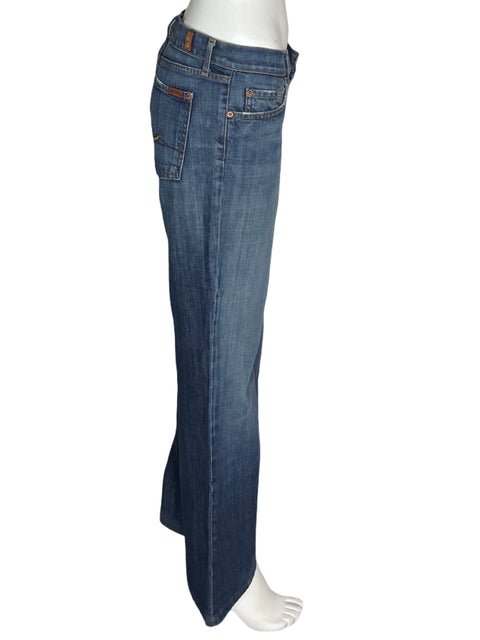 Pantalón 7 For All Mankind Vaqueros Slim fit Tiro medio Azul - Talla 32