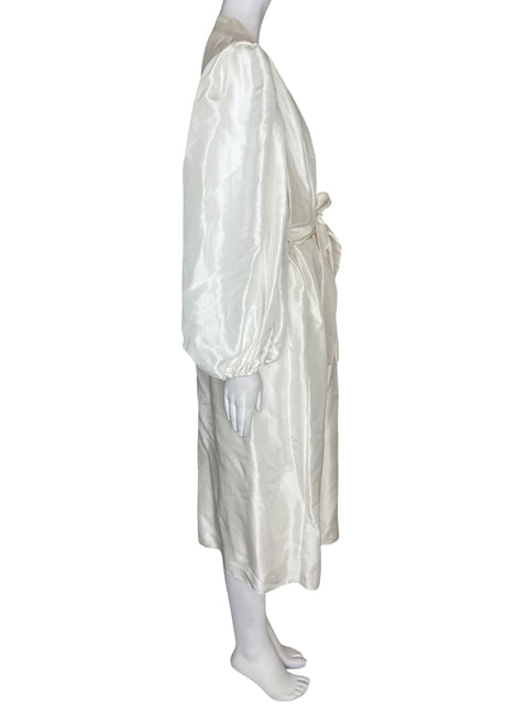 Vestido Azeeza Cruzado Liso Abullonado Blanco - Talla M