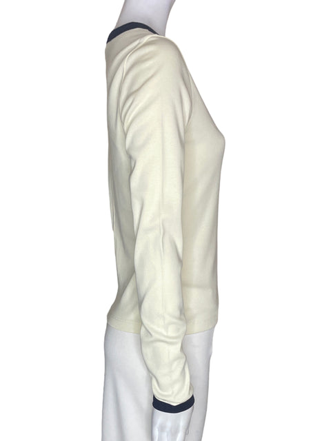 Blusa Flore Flore Manga larga Sueter Ajustado Blanco - Talla S