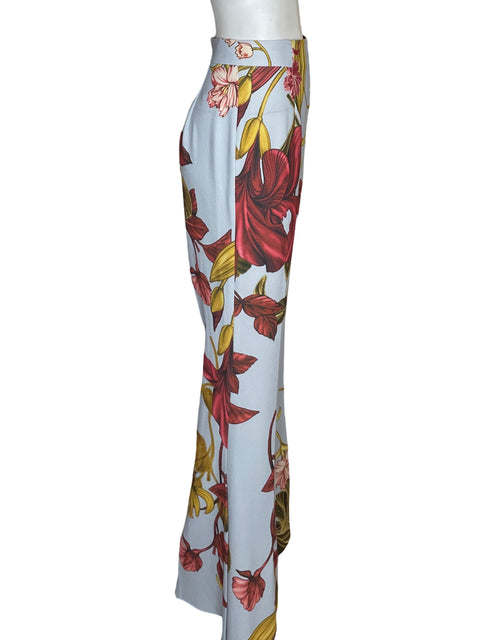 Pantalón C/meo Collective Bota campana Estampado Floral Azul - Talla S