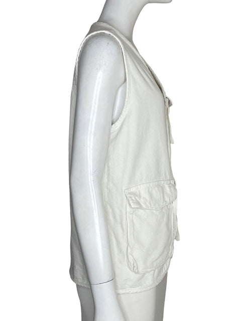 Chaleco Zara Denim Blanco - Talla 12