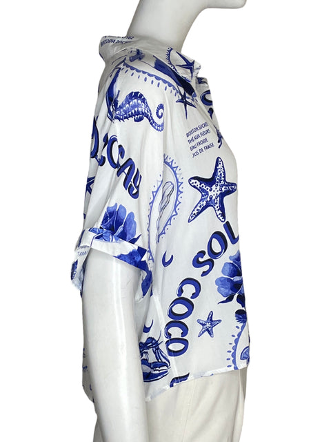 Blusa Milk & Honey Estampado Azul - Talla M