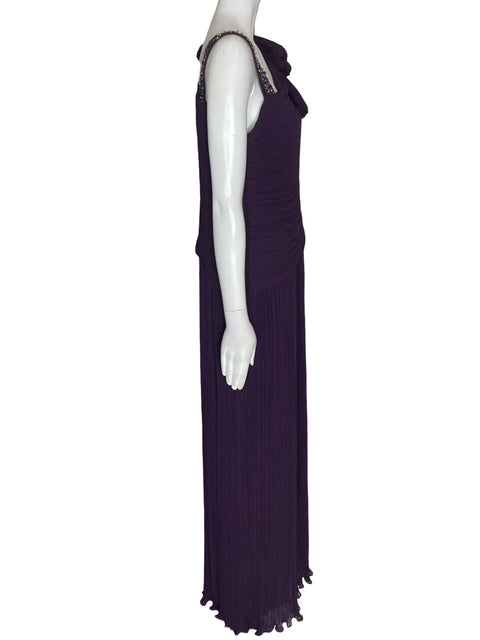 Vestido Ignite Evenings Oneshoulder Plisado Fluido Morado - Talla 12