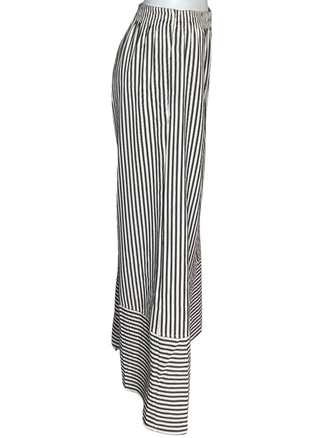 Pantalón Camila Rayas Palazo Elastico Negro - Talla 4