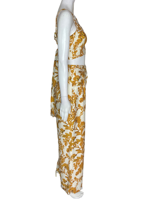 Conjunto Aakaa Pantalón/blusa Palazo Top Amarillo - Talla M