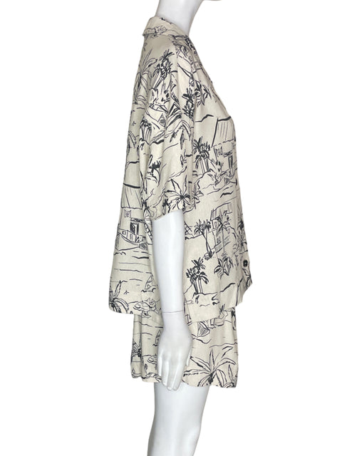 Conjunto Dress Forum Camisa/short Estampado Botones Blanco - Talla S