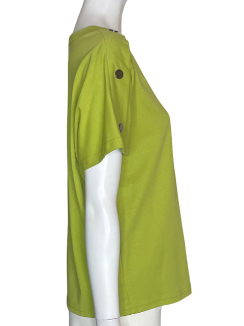 Blusa Smf Botones Manga corta Liso Verde - Talla L