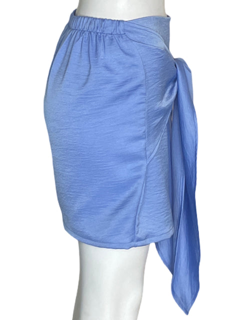 Falda Tyche Mini Nudo Ajustado Azul - Talla S