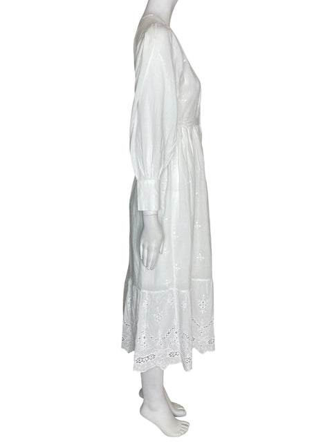 Vestido Fame Maxi Liso Troquelado Blanco - Talla S