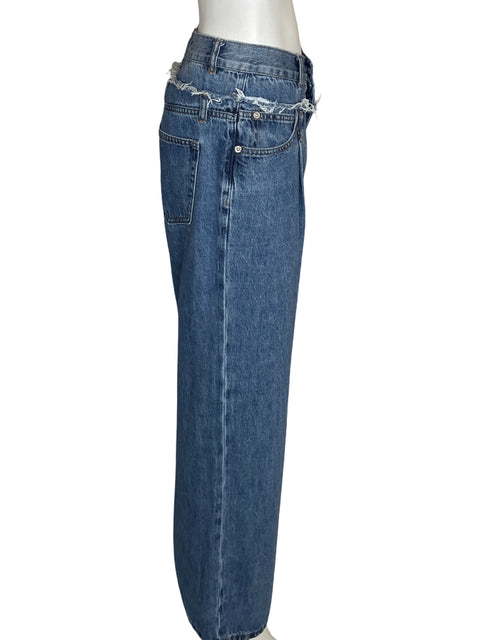 Pantalón Aaron & Amber Wide-leg Azul - Talla S