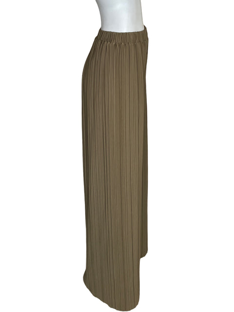Pantalón Mango Palazzo plisado Marrón - Talla S