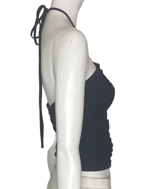 Blusa Balboa de Algodón Top Liso Tiras Negro - Talla L