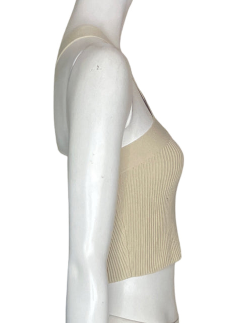 Blusa Love Tree Tiras Cruzado Liso Beige - Talla S