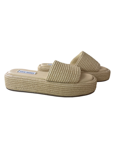 Zapato Steve Madden Plataforma Punta abierta Liso Beige - Talla 5.5