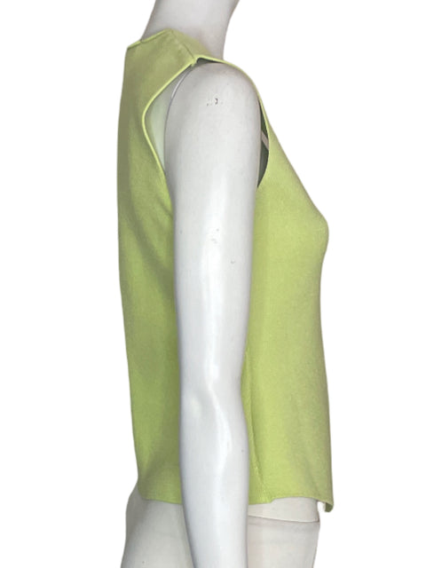 Chaleco Zara de Algodón Liso Sin mangas Botones Verde - Talla S