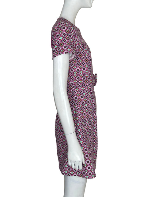 Vestido Zara Estampado Mini Rosado - Talla M