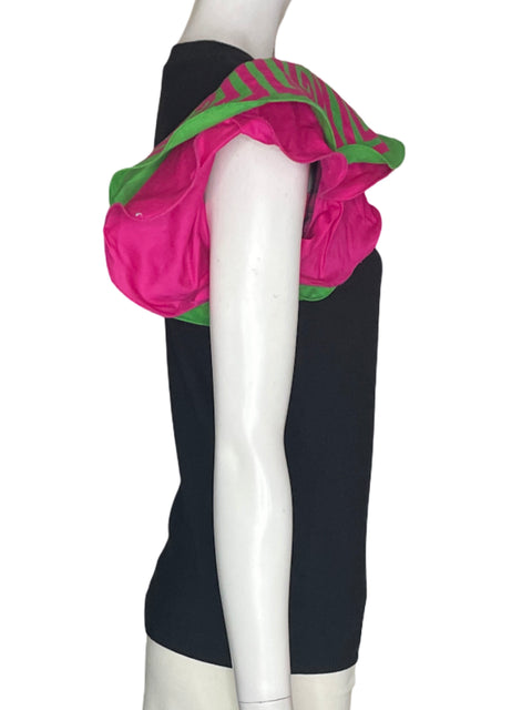 Blusa Molaya Panama Ruchas Mola Ajustado Negro - Talla S
