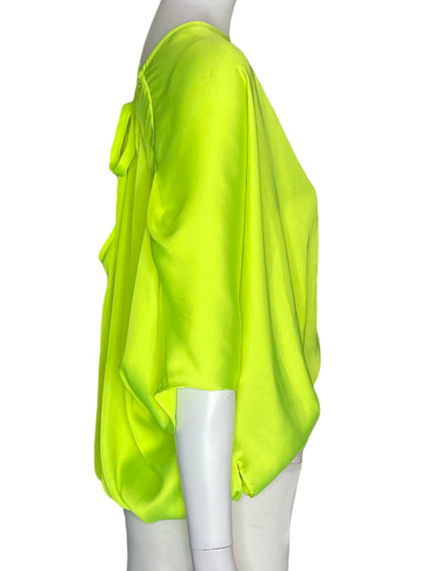 Blusa Vince Camuto Manga corta Liso Abullonado Verde - Talla S