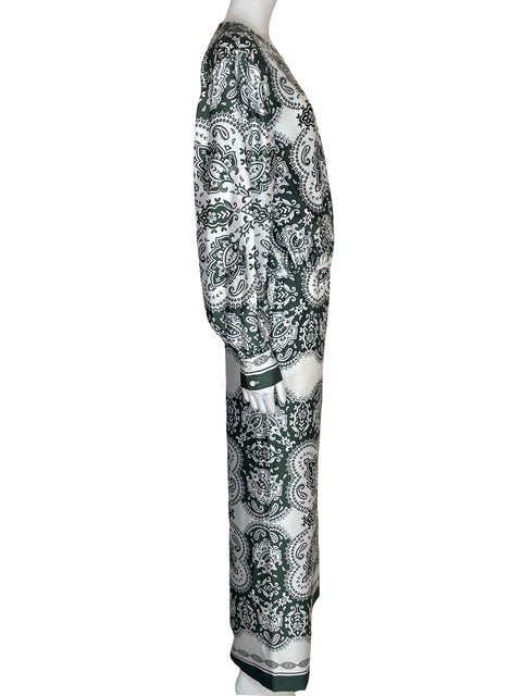 Conjunto Ann Taylor Estampado Satinado Verde - Talla S