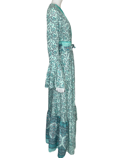 Vestido Free Love Estampado Vuelos Verde - Talla S