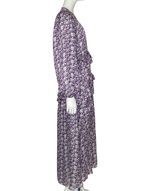 Vestido Maje Estampado Vuelos Morado - Talla 36