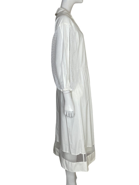 Vestido Simona Corsellini Cuello v Mesh Blanco - Talla 44