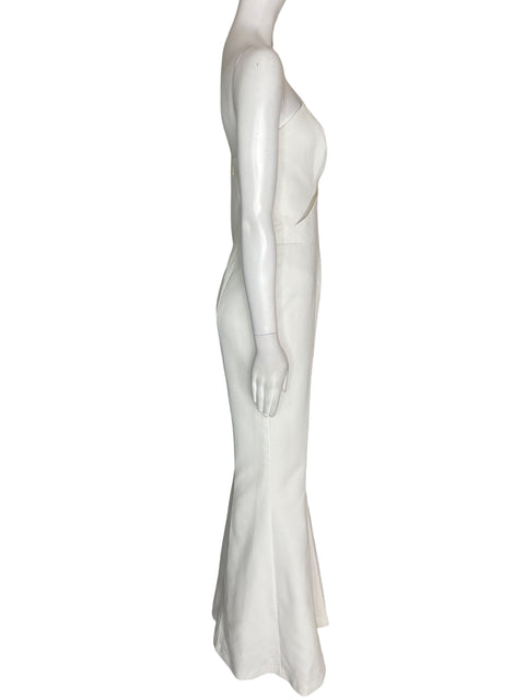 Mono Skazi Oneshoulder Transparente Palazo Blanco - Talla S