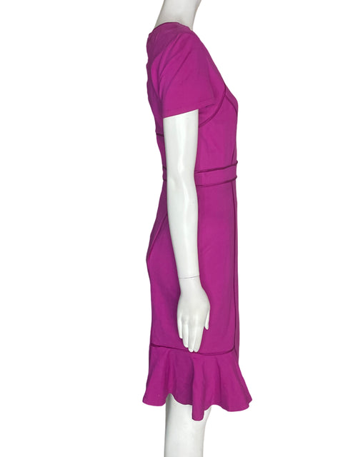 Vestido Nue By Shani Ajustado Liso Midi Morado - Talla 2