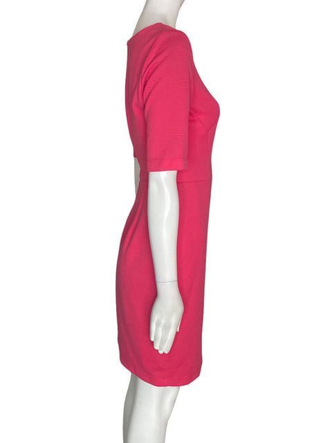 Vestido Donna Ricco Manga corta Ajustado Liso Rosado - Talla 2