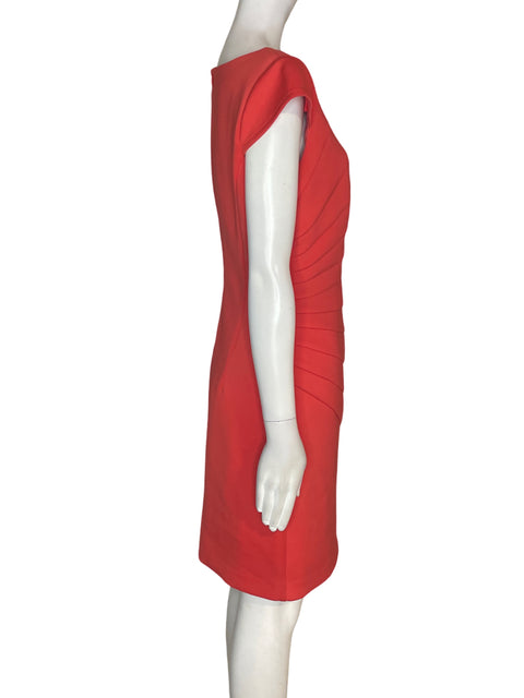 Vestido Jessica Simpson Ajustado Plisado Cuello redondo Naranja - Talla 6