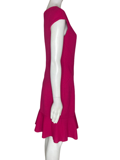 Vestido Julia Jordan Ruchas Manga corta Liso Rosado - Talla S