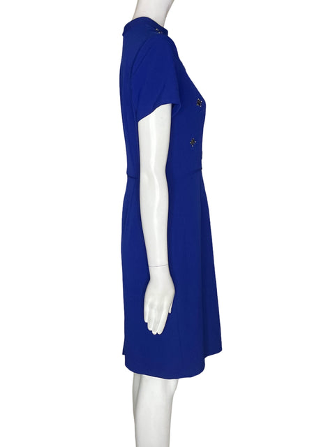 Vestido Adrianna Papell Midi Ajustado Manga corta Azul - Talla 4